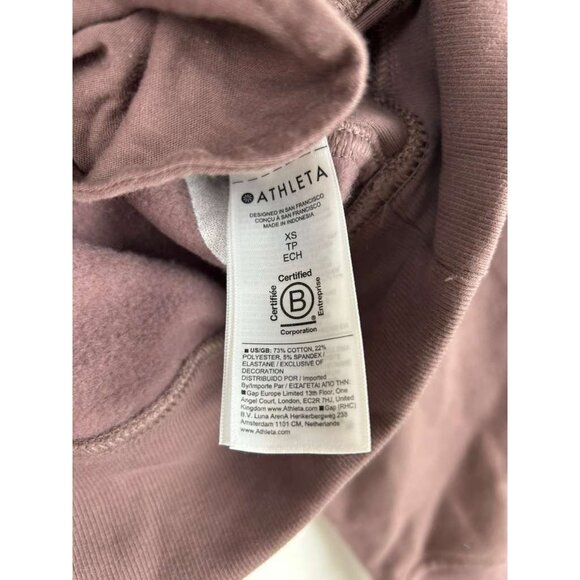 Athleta Women's XS Sweatshirt Mauve 1/4 Zip Fleece Pullover With Pockets - Picture 9 of 11
